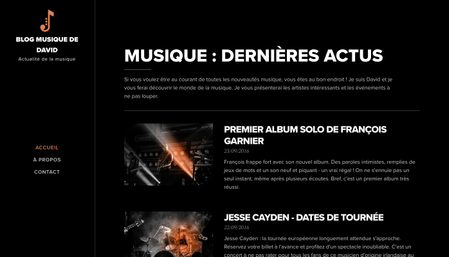 Modèle : Blog de musique