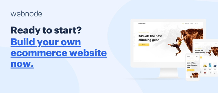 Build your own e-commerce website now with Webnode