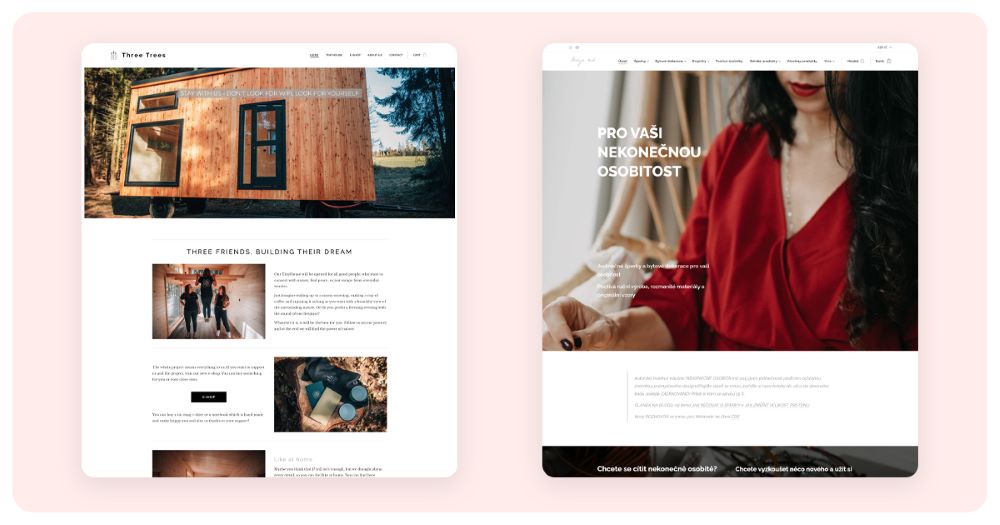Exemples de sites web créés sur Webnode
