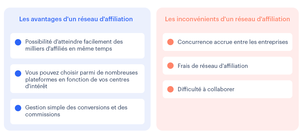 Réseau d'affiliation : Avantages et inconvénients