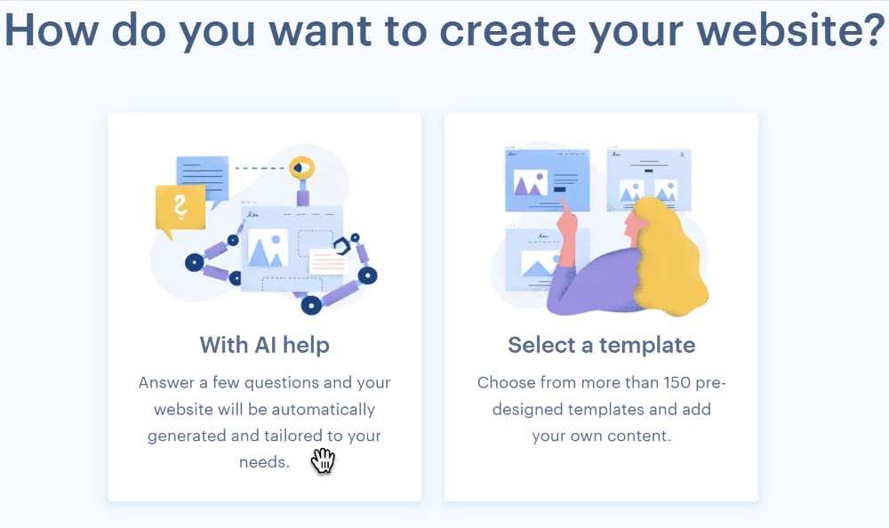 Choose AI website builder
