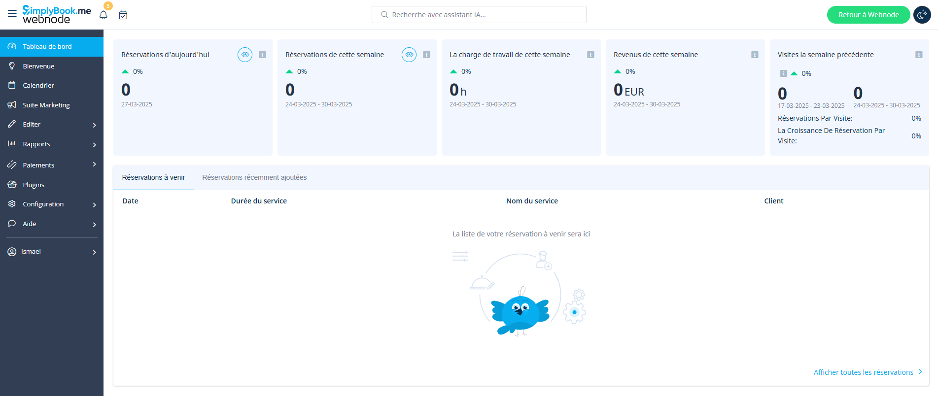 aperçu des réservations