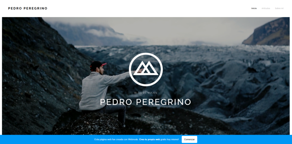 Ejemplo de página web de agencia de viajes con una plantilla de Webnode