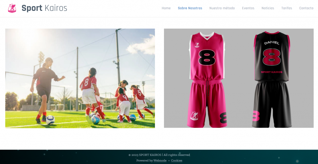 Page "About Us" du club Sports Kairos 