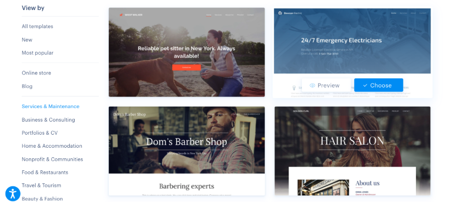 Webnode Services & Maintenance website templates