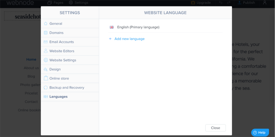 An image showing how to add more languages to your hotel website.