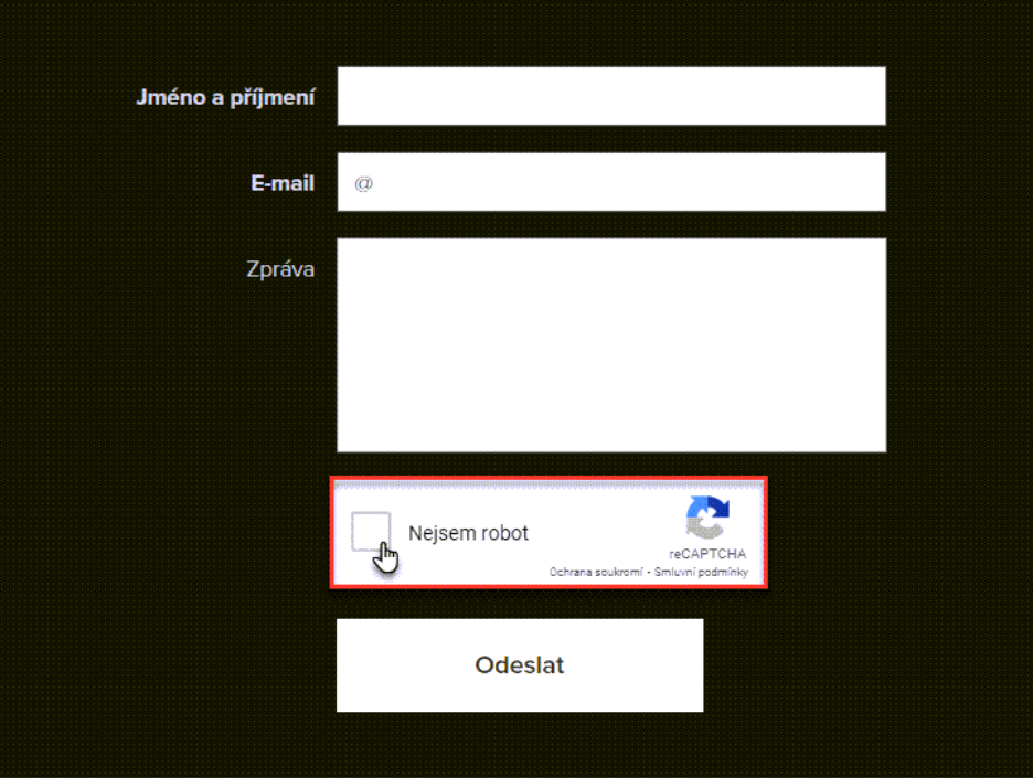 reCAPTCHA v2: políčko „Nejsem robot“ 