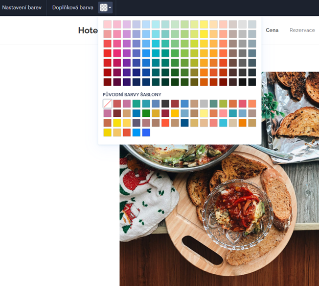 úprava webu v editoru Webnode