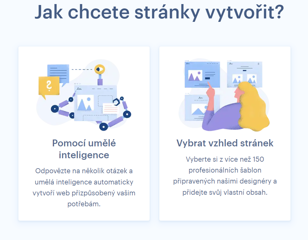 Webové stránky lze vytvořit pomocí AI 