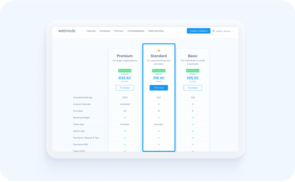 3. Premium-Paket auswählen