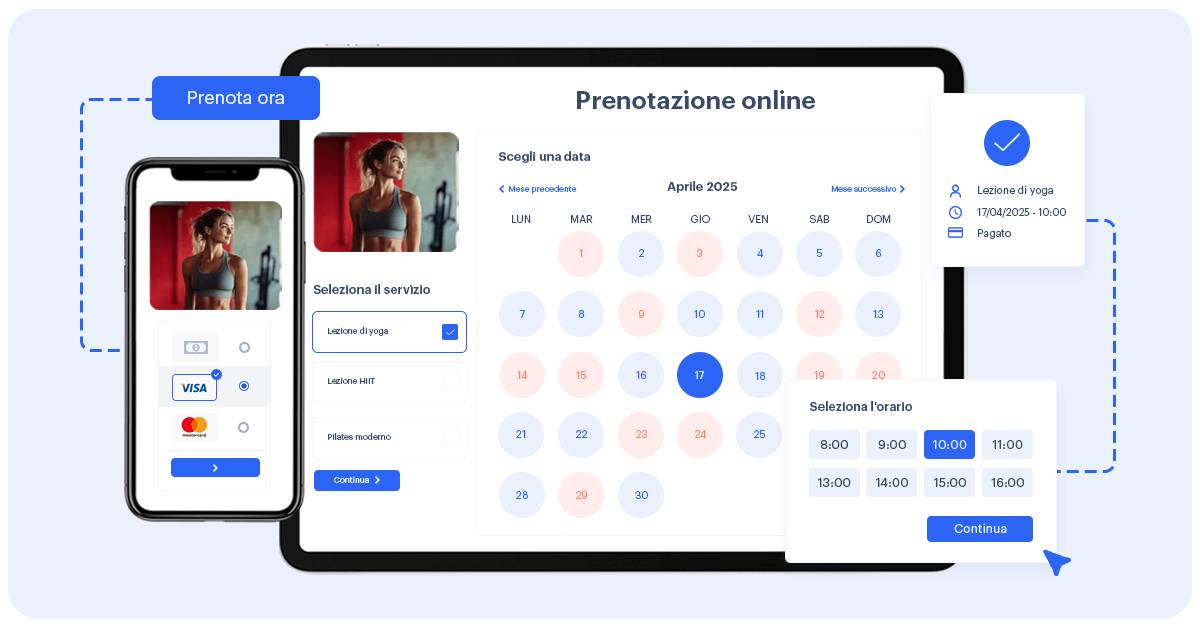 Sistema di prenotazione online su un sito web
