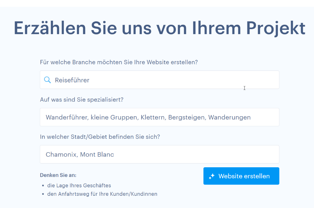 Kurze Beschreibung des Zwecks der Website,