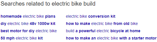 des requêtes connexes de Google