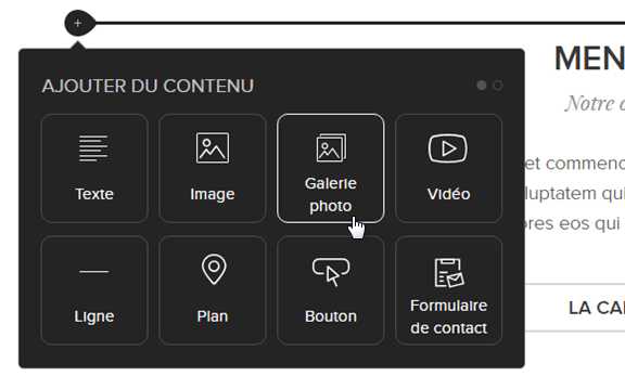 Types de contenu que vous pouvez ajouter à votre site web